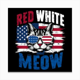 Red White And Meow 1 Canvas Print