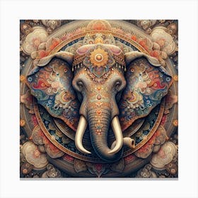 Elephant Psychedelic Art Canvas Print