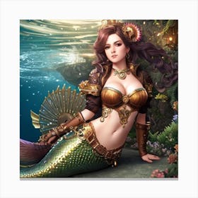 Steampunk Mermaid 6 Canvas Print