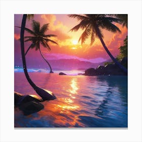 Sunset Over The Ocean 3 Canvas Print