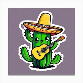 Cactus Playing Guitar 20 Canvas Print