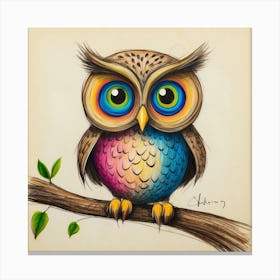 Colorful Owl 5 Canvas Print