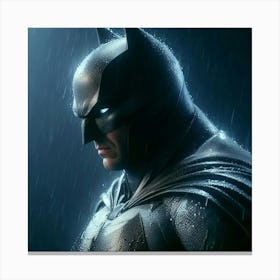 Batman In The Rain Canvas Print