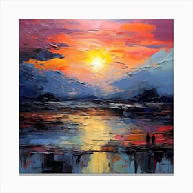 Brushstrokes of Twilight: Monet's Embrace Canvas Print