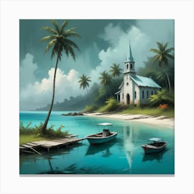 Church On The Beach 9 Canvas Print