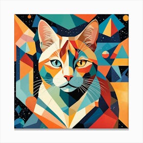 Geometric Cat Canvas Print