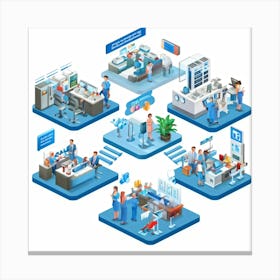 A Digital Illustration Displaying Various Services And Facilities For Comprehensive Health And Retir 2 Canvas Print