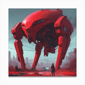 Red Giant Robot Canvas Print
