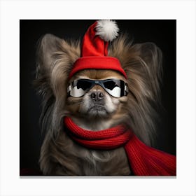 Red hat dog Canvas Print