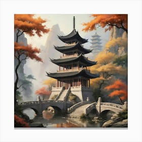 Chinese Pagoda Art Print 2 Canvas Print