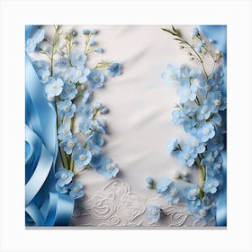 Blue Flowers On A White Background 1 Canvas Print