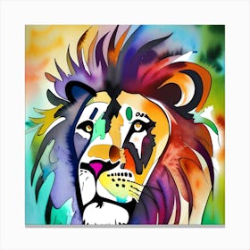 Watercolor Lion Canvas Print