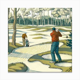 Golfers In The Woods Stampe su tela