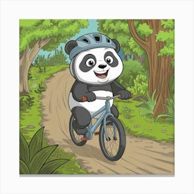 A Cute Panda Riding A Bicycle Down A Dir F0s Zpvssoqdtg4lkvqxgg Wqduc87ormohyqyyq7q7vq Canvas Print