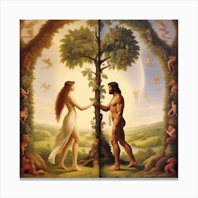 Adam And Eve 3 Canvas Print
