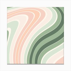 Retro Groovy Wavy Pattern Canvas Print