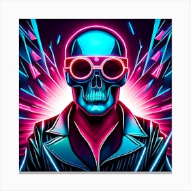 Neon Skull 2 Canvas Print