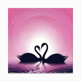 Swan Lake, Deep Purple and Pink Canvas Print