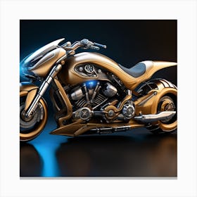 Golden Motorcycle 1 Canvas Print