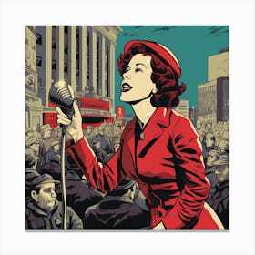 Woman In Red 2 Canvas Print