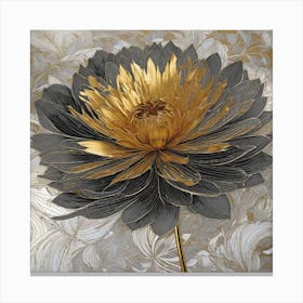 Black And Gold Flower Canvas Print