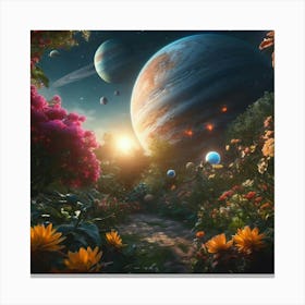 Planets In The Garden Canvas Print