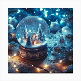 Snow Globe With Christmas Tree Canvas Print