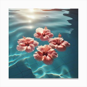 Pink Hibiscus Flower Canvas Print