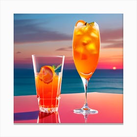 Sunset Cocktail Aperol spritz Canvas Print