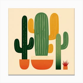 Rizwanakhan Simple Abstract Cactus Non Uniform Shapes Petrol 89 Canvas Print