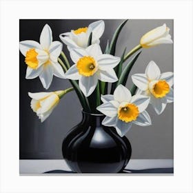 Daffodils In A Vase 2 Canvas Print