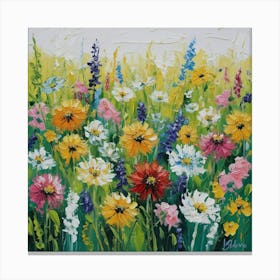 Boho Meadow Flowers Canvas Print