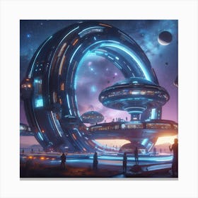 Futuristic City 89 Canvas Print