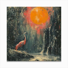 Red Heron Canvas Print