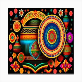 A Mexican colorful painting art of Canvas Print