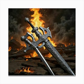 Sword And Swords Canvas Print