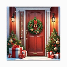 Christmas Door 185 Canvas Print