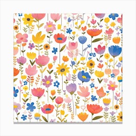 Watercolor Floral Pattern Canvas Print