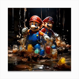 Mario And Luigi Canvas Print