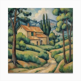 Rustic Romance Painting Inspired By Paul Cezanne Art P 1 Canvas Print