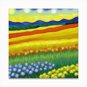 Beauty Field Of Flowers 1 Canvas Print