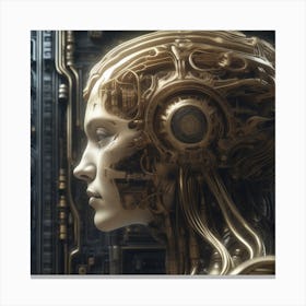 Woman With A Robot Head 7 Canvas Print