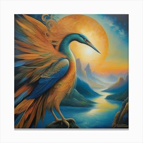 In An Awe Inspiring Artwork A Bewitching Mythical Being Arises From A Breathtaking Abstract Acrylic Canvas Print