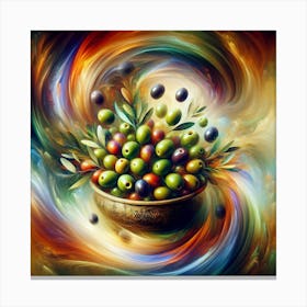 Olives In A Bowl Canvas Print