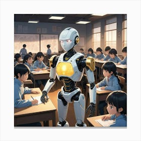 Robot In Classroom 18 Canvas Print