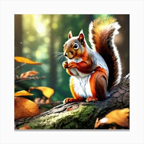 Squirrel In The Forest 401 Canvas Print