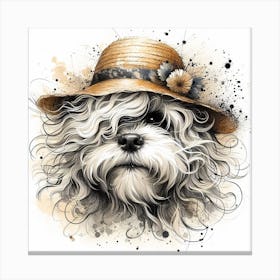 Dog In A Hat Canvas Print