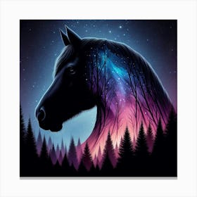 Horse In The Forest Canvas Print