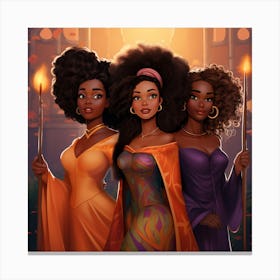 Three African Princesses 1 Canvas Print