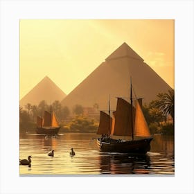 Egypt At Sunset Stampe su tela